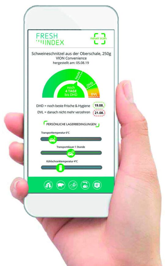 Wie frisch ist das Essen wirklich? Das zeigt die Fresh-Index-App an.