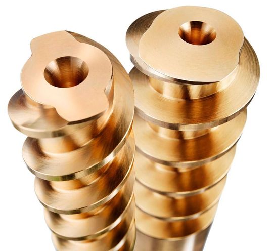 Hasco präsentiert im Rahmen der K 2019 unter anderem diese aus Messing bestehenden Spiralkerne mit der Produkbezeichnung Z960/... . Damit lassen sich Spritzgießwerkzeuge, wie es heißt, homogen und konturnah sowie effektiv temperieren. Halle 1 am Stand C06. Hasco präsentiert im Rahmen der K 2019 unter anderem diese aus Messing bestehenden Spiralkerne mit der Produkbezeichnung Z960/... . Damit lassen sich Spritzgießwerkzeuge, wie es heißt, homogen und konturnah sowie effektiv temperieren. Halle 1 am Stand C06.