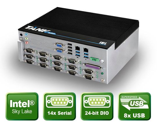 ICP Deutschland stellt seinen Embedded PC Tank-620 mit sehr vielen Schnittstellen für die Maschinensteuerung vor. Anwendungsbereiche finden sich in der Bildverarbeitung, Maschinensteuerung und Robotik. ICP Deutschland stellt seinen Embedded PC Tank-620 mit sehr vielen Schnittstellen für die Maschinensteuerung vor. Anwendungsbereiche finden sich in der Bildverarbeitung, Maschinensteuerung und Robotik.