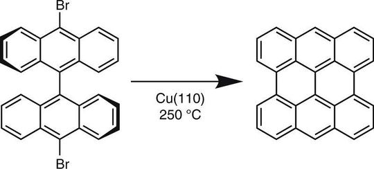 Oberflächenreaktion von Di-Brom-Bianthrazen zu Bisanthene (Nanographen)