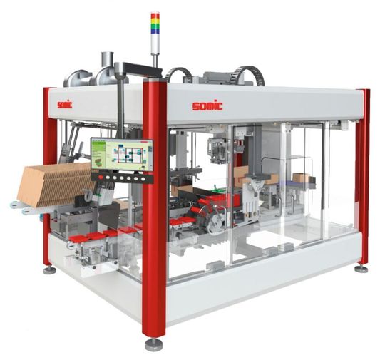 Mit dem Wrap-Around-Packer lassen sich Produkte in Faltschachteln, Wrap-Around-Kartons, Displaykartons oder offene Trays verpacken.