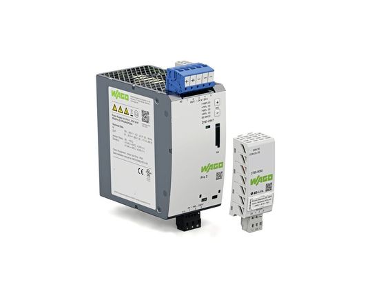 Die Wago-Stromversorgung Pro 2 kann über ein Kommunikationsmodul (aktuell IO-Link, später auch Ethernet-basierende Protokolle wie MQTT, Ethernet IP, Profinet) mit der SPS oder einem IoT-Gateway verbunden werden.