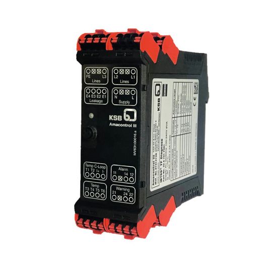 Mit dem neuen Amacontrol-III-Modul bietet die KSB-Gruppe für ihre Pumpen sowie Tauchmotorrührwerke zahlreiche Schutz- und Überwachungsfunktionen an. Mit dem neuen Amacontrol-III-Modul bietet die KSB-Gruppe für ihre Pumpen sowie Tauchmotorrührwerke zahlreiche Schutz- und Überwachungsfunktionen an.