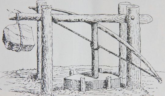 Steinzeitlicher Fiedelbohrer für die Steinbearbeitung. Steinzeitlicher Fiedelbohrer für die Steinbearbeitung.