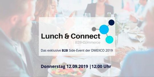 „Lunch & Connect“ ist das exklusive B2B Side-Event der DMEXCO 2019. Bei Networking & Food erwarten Sie Experten-Tipps & Praxisbeispiele – Special Guest: Dr. Markus Preißner, IFH Köln. „Lunch & Connect“ ist das exklusive B2B Side-Event der DMEXCO 2019. Bei Networking & Food erwarten Sie Experten-Tipps & Praxisbeispiele – Special Guest: Dr. Markus Preißner, IFH Köln.