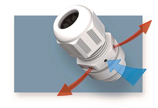 Die Ventgland vereint Druckausgleich und Kabelverschraubung in einem und zeichnet sich durch einen hohen Luftdurchsatz bei gleichzeitig hohem Wasserrückhaltevermögen aus.