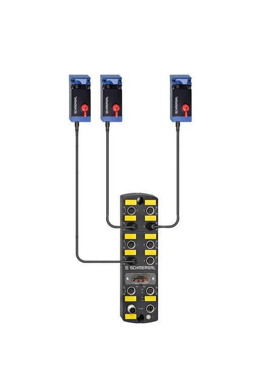 Auf die Kombination kommt es an: Die Safety Fieldbox von Schmersal und die Sicherheitszuhaltung AZM400. Damit ist es jetzt möglich, mehrere AZM400 in einer Sicherheitskette an einen Profinet-/Profisafe-Knoten anzubinden. Auf die Kombination kommt es an: Die Safety Fieldbox von Schmersal und die Sicherheitszuhaltung AZM400. Damit ist es jetzt möglich, mehrere AZM400 in einer Sicherheitskette an einen Profinet-/Profisafe-Knoten anzubinden.