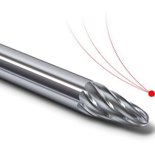 The new ArCut X is a conical end mill which comprises of a curved surface area with a radius of curvature of up to 1,000 mm. The new ArCut X is a conical end mill which comprises of a curved surface area with a radius of curvature of up to 1,000 mm.