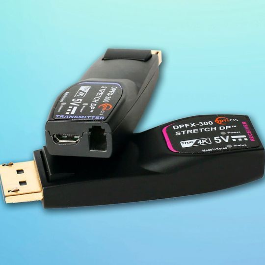 DPFX-300-TR: Extender, der 4K UHD bei 60 Hz über eine LC-Multimode-Glasfaser überträgt. DPFX-300-TR: Extender, der 4K UHD bei 60 Hz über eine LC-Multimode-Glasfaser überträgt.