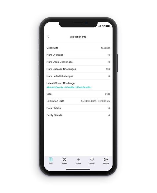 Speicherzuweisung auf die Blockchain-Art: Die mobile App von 0Chain soll dem Nutzer Einblicke in den Aufbau des Speichers gewähren.