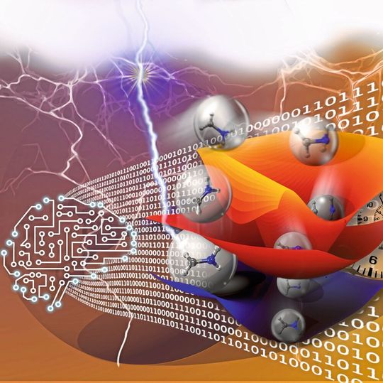 Illustration zur Studie: Künstliche neuronale Netze helfen, Simulationen von photoinduzierten Prozessen drastisch zu beschleunigen Illustration zur Studie: Künstliche neuronale Netze helfen, Simulationen von photoinduzierten Prozessen drastisch zu beschleunigen