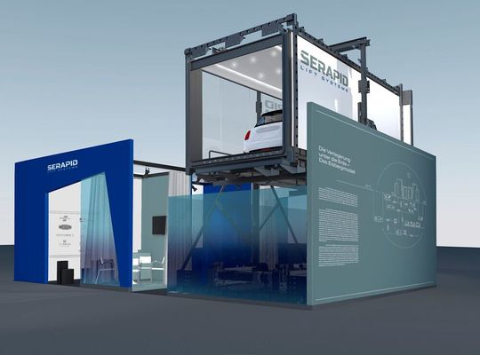 Auf der Fachmesse Interlift zeigt Serapid einen voll funktionsfähigen Autolift. Auf der Fachmesse Interlift zeigt Serapid einen voll funktionsfähigen Autolift.