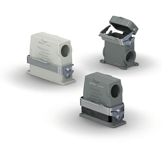 Die Combitac-DIN-Gehäuse in den Standardfarben grau und weiß. Die Combitac-DIN-Gehäuse in den Standardfarben grau und weiß.