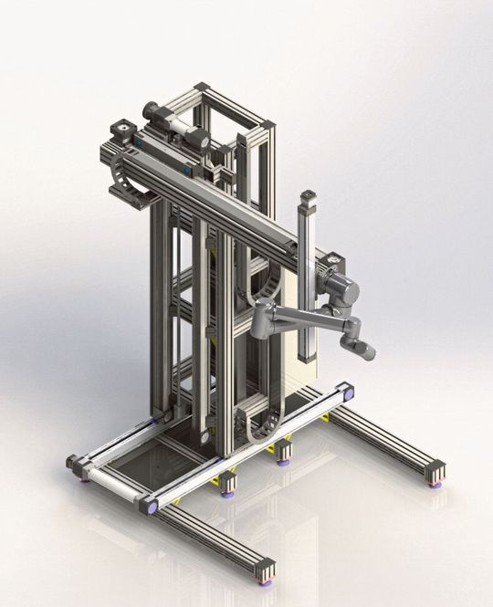 RK Rose+Krieger hat gemeinsam mit dem Fraunhofer IEM ein dreiachsiges Raumportal für ein roboterunterstütztes Handling- und Bearbeitungssystem entwickelt.