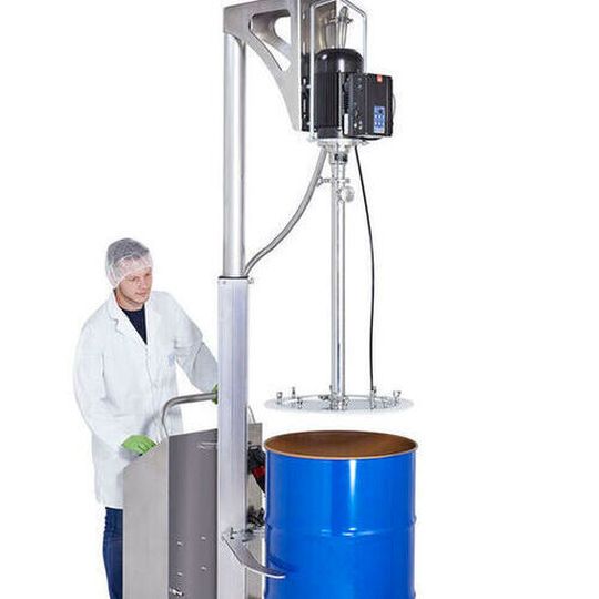 The newly developed drum emptying system with a follower plate from Lutz. The newly developed drum emptying system with a follower plate from Lutz.