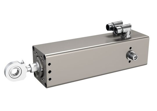 Die neuen Aktuatoren der CEMC-Serie sind 10 % leichter als ihre Vorgänger. Sie leisten maximal 25 kN und arbeiten mit einer Geschwindigkeit von bis zu 600 mm/s.