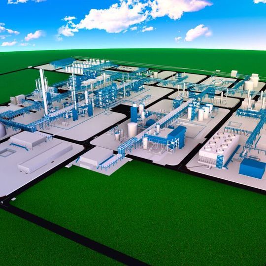 Thyssenkrupp errichtet die Anlagen auf einem rund 550.000 Quadratmeter großen Areal schlüsselfertig. Thyssenkrupp errichtet die Anlagen auf einem rund 550.000 Quadratmeter großen Areal schlüsselfertig.