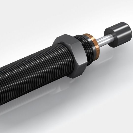 Die Stoßdämpfer sind im ausgefahrenen Zustand 54 mm lang und lassen sich in nahezu jede Konstruktion integrieren. Die Stoßdämpfer sind im ausgefahrenen Zustand 54 mm lang und lassen sich in nahezu jede Konstruktion integrieren.