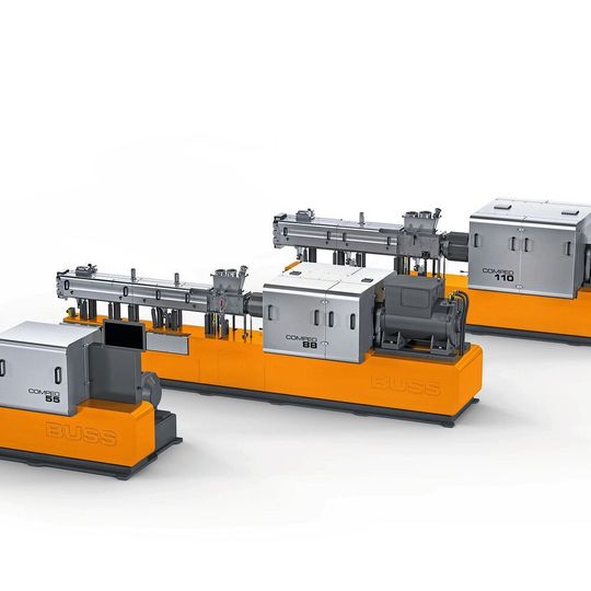 Mit den beiden neuen Baugrößen Compeo 88 und 110 erweitert Buss zur K 2019 das Portfolio der Compeo-Compoundiersysteme um Ausführungen für höhere Durchsätze. Mit den beiden neuen Baugrößen Compeo 88 und 110 erweitert Buss zur K 2019 das Portfolio der Compeo-Compoundiersysteme um Ausführungen für höhere Durchsätze.