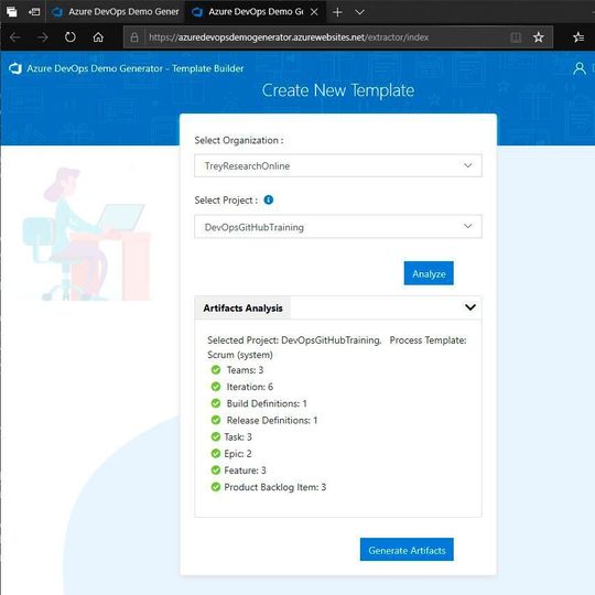 Der Azure DevOps Demo Generator war seinerzeit für Schulungszwecke gedacht, bietet aber auch andere Templates. Der Azure DevOps Demo Generator war seinerzeit für Schulungszwecke gedacht, bietet aber auch andere Templates.