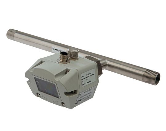 Die neuen Verbrauchsmessgeräte für Druckluft von IPF Electronic (hier der SL900020 für den R1/2“-Rohranschluss) mit integrierter Messstrecke sollen helfen, Ressourcen zu schonen und Kosten zu senken.