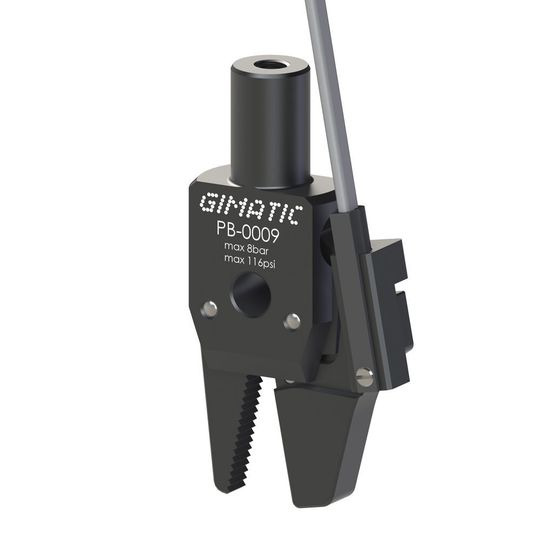 Patentierte Angusszangen ohne Störkonturen sind die K-Highlights bei Gimatic in Halle 10 am Stand E55. Hier ist die kleiner Version der sogenannten Anguss-Winkelgreifzange PB zu sehen, die mit Aluminium- oder Stahlfingern geliefert werden kann, sagt der Aussteller. Patentierte Angusszangen ohne Störkonturen sind die K-Highlights bei Gimatic in Halle 10 am Stand E55. Hier ist die kleiner Version der sogenannten Anguss-Winkelgreifzange PB zu sehen, die mit Aluminium- oder Stahlfingern geliefert werden kann, sagt der Aussteller.