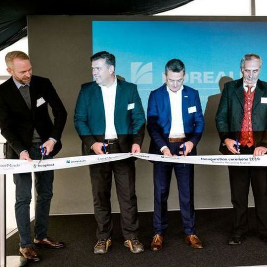 L-R: Lukas Intemann, Managing Director Ecoplast; Raimund Woitsch, Managing Director Ecoplast; Ton Emans, President Plastics Recyclers Europe; and Helmut Walch, Mayor of Wildon. L-R: Lukas Intemann, Managing Director Ecoplast; Raimund Woitsch, Managing Director Ecoplast; Ton Emans, President Plastics Recyclers Europe; and Helmut Walch, Mayor of Wildon.