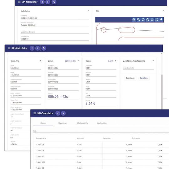 Der Sheet Metal Calculator von SPI hilft Blechfertigern bei der Auftragskalkulation und ermöglicht so die Verschlankung interner Prozesse. Der Sheet Metal Calculator von SPI hilft Blechfertigern bei der Auftragskalkulation und ermöglicht so die Verschlankung interner Prozesse.