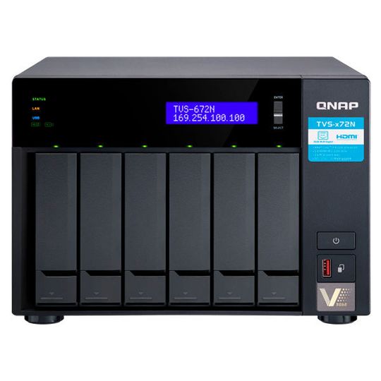 Qnaps TVS-x76N-Reihe ist mit sechs und acht Bays erhältlich. Qnaps TVS-x76N-Reihe ist mit sechs und acht Bays erhältlich.