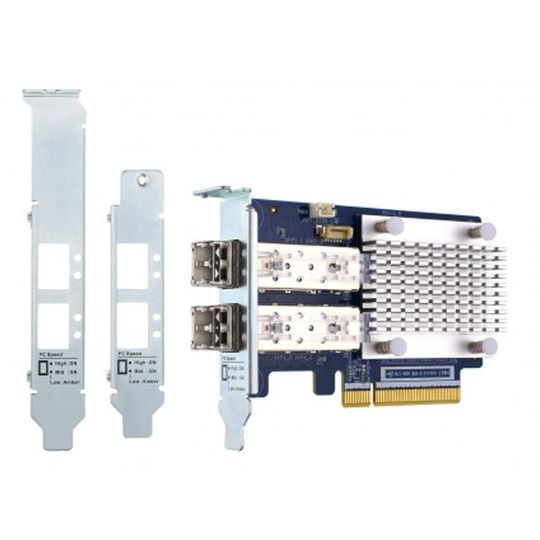 Qnaps Fibre-Channel-Erweiterungskarten sind in Varianten mit 16 und 32 Gbps erhältlich. Qnaps Fibre-Channel-Erweiterungskarten sind in Varianten mit 16 und 32 Gbps erhältlich.
