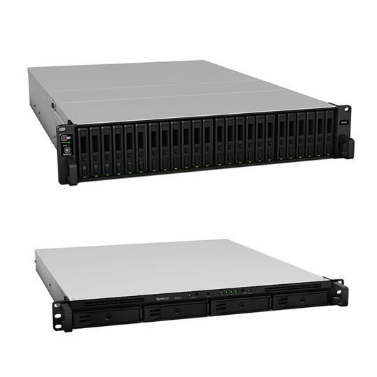 Die neuen NAS-Systeme von Synology: FS3400 (oben) und RS820+ (unten). Die neuen NAS-Systeme von Synology: FS3400 (oben) und RS820+ (unten).