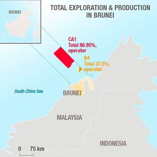 Total exploration and production in Brunei. Total exploration and production in Brunei.