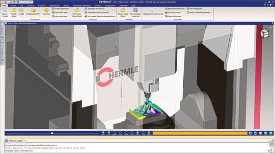 Das NC-Simulationstool Vericut simuliert das NC-Programm nach dem Postprozessorlauf, also in genau der Form, die später an der Maschine
übertragen wird. Das NC-Simulationstool Vericut simuliert das NC-Programm nach dem Postprozessorlauf, also in genau der Form, die später an der Maschine
übertragen wird.