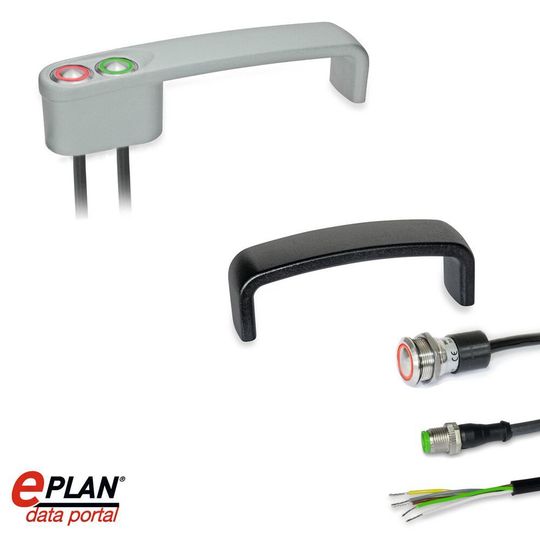 Bügelgriff GN 422 mit elektrischer Schalt- und Signalfunktion mit digitalem Zwilling. Bügelgriff GN 422 mit elektrischer Schalt- und Signalfunktion mit digitalem Zwilling.