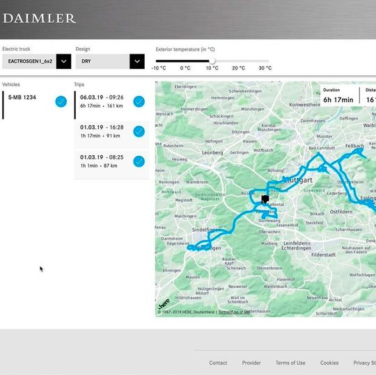 Daimler hat ein Analyse-Tool für E-Lkw-Interessenten aufgelegt. Daimler hat ein Analyse-Tool für E-Lkw-Interessenten aufgelegt.