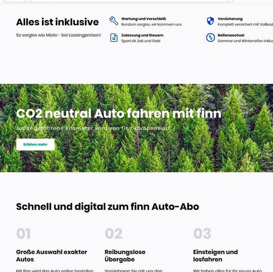 Im Markt für Auto-Abos mischt jetzt auch Finn mit. Im Markt für Auto-Abos mischt jetzt auch Finn mit.