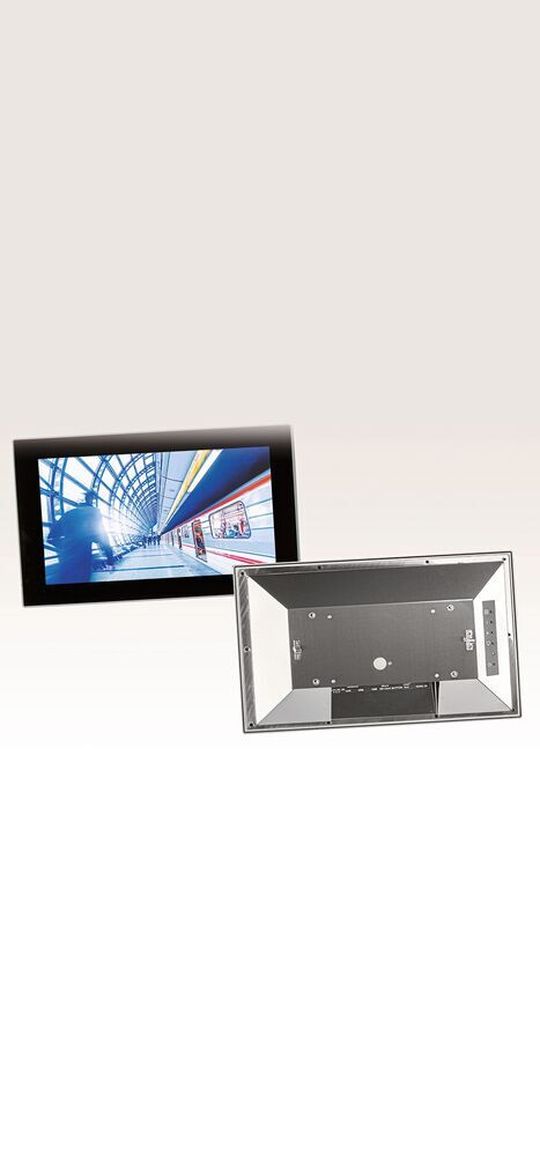 Die TFT-Komplettsysteme im gefrästen Aluminiumfrontrahmen und Edelstahl-Chassis bieten auf der Frontseite IP65. Die TFT-Komplettsysteme im gefrästen Aluminiumfrontrahmen und Edelstahl-Chassis bieten auf der Frontseite IP65.