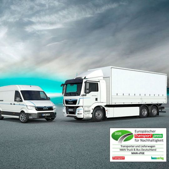 Der Nachhaltigkeitspreis ging zum fünften Mal an Fahrzeuge aus dem Hause MAN. Der Nachhaltigkeitspreis ging zum fünften Mal an Fahrzeuge aus dem Hause MAN.