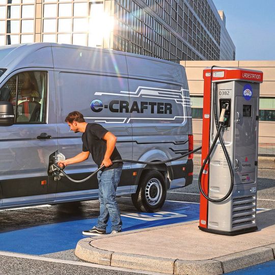 Soll für bessere Luft in den Innenstädten sorgen: der emissionsfreie E-Crafter. Soll für bessere Luft in den Innenstädten sorgen: der emissionsfreie E-Crafter.