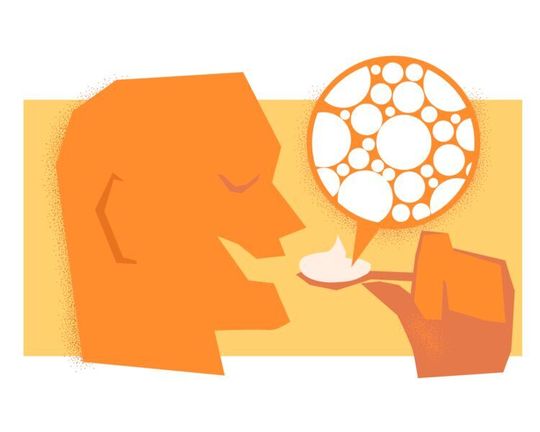 In der Milch-Mayonnaise bilden sich kleine Öltröpfchen, deren Größe und Anordnung maßgeblich für die Konsistenz der Mayonnaise verantwortlich sind.