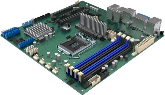 A placa principal Intel M10JNP2SB com socket 1151 é baseada no chipset C246