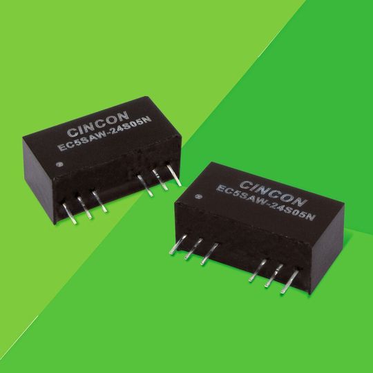 Die 10-Watt-DC/DC-Wandler der EC5SAW-Serie: mit 3 kV Isolationsspannung im SIP-Gehäuse. Die 10-Watt-DC/DC-Wandler der EC5SAW-Serie: mit 3 kV Isolationsspannung im SIP-Gehäuse.