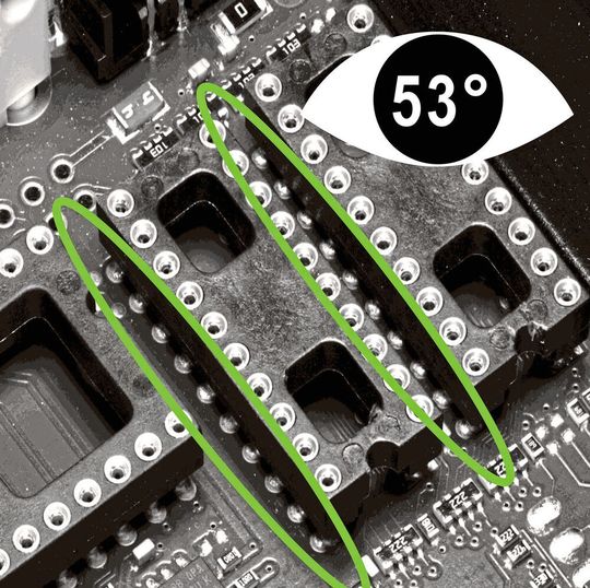 Erhöhte Prüftiefe: Mit beispielsweise 53 Grad wird besser inspiziert als in 45 Grad Schritten. Erhöhte Prüftiefe: Mit beispielsweise 53 Grad wird besser inspiziert als in 45 Grad Schritten.