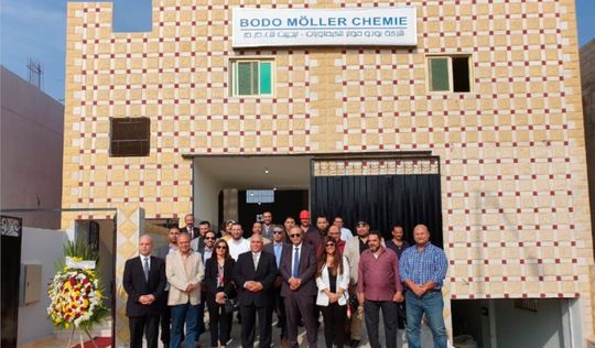 Mit der Eröffnung einer neuen Produktionsstätte im November 2019 erweitert die Bodo Möller Chemie ihr Produktionsvolumen am Standort Ägypten. Mit der Eröffnung einer neuen Produktionsstätte im November 2019 erweitert die Bodo Möller Chemie ihr Produktionsvolumen am Standort Ägypten.