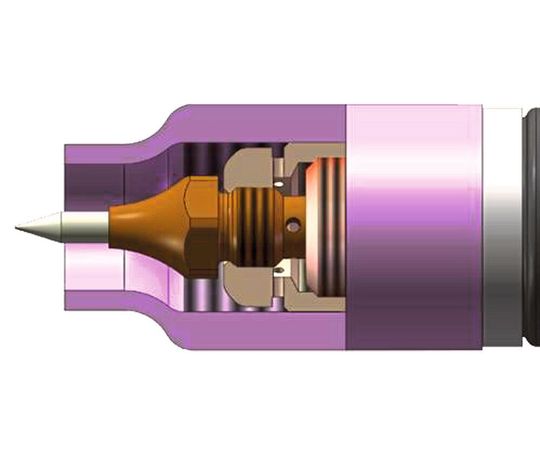 Durch das Einschrauben der Elektrodeneinheit in den WIG-Brenner entsteht an der Kontaktfläche eine hohe Flächenpressung und damit ein gute Stromübergang und eine präzise Positionierung. Die thermische Belastung der Verschleißteile wird mehr als halbiert. Durch das Einschrauben der Elektrodeneinheit in den WIG-Brenner entsteht an der Kontaktfläche eine hohe Flächenpressung und damit ein gute Stromübergang und eine präzise Positionierung. Die thermische Belastung der Verschleißteile wird mehr als halbiert.