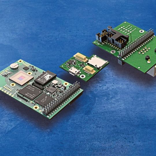 Die Schnittstellen der Platinenkamera können modular erweitert werden. Die Schnittstellen der Platinenkamera können modular erweitert werden.