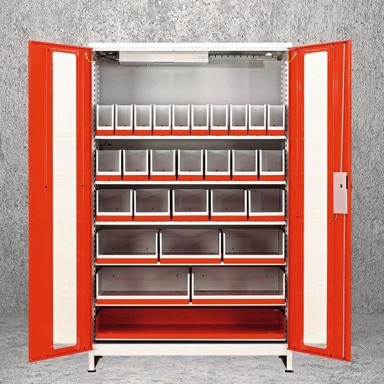 Platz für 80 unterschiedliche Artikel ist im neuen, per Wiegezellen gesteuerten Automatensystem „ORSYmat WGT“. Platz für 80 unterschiedliche Artikel ist im neuen, per Wiegezellen gesteuerten Automatensystem „ORSYmat WGT“.