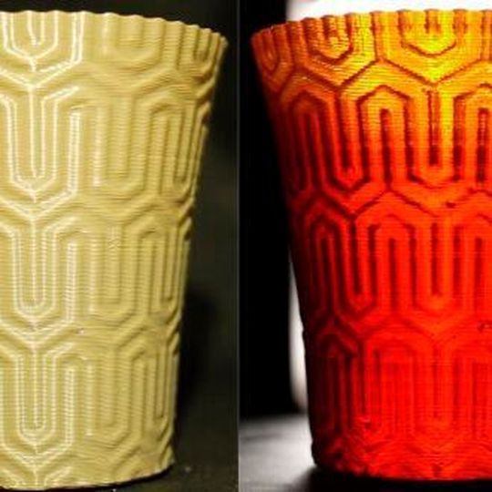 The Lycurgus cup, dating from 4th-century Rome, is an intricately glass vessel whose colour changes from green to red depending on whether it is illuminated from the front or from behind The Lycurgus cup, dating from 4th-century Rome, is an intricately glass vessel whose colour changes from green to red depending on whether it is illuminated from the front or from behind