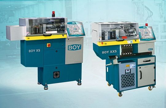 Die beiden Spirtzgießsysteme BOY XS und BOY XXS bieten laut Hersteller jetzt 50 % mehr Plastifiziervolumen. Somit ist dasselbe auf von 10,2 cm³ auf 15, 3 cm³ gestiegen, sagt der Hersteller. Die beiden Spirtzgießsysteme BOY XS und BOY XXS bieten laut Hersteller jetzt 50 % mehr Plastifiziervolumen. Somit ist dasselbe auf von 10,2 cm³ auf 15, 3 cm³ gestiegen, sagt der Hersteller.