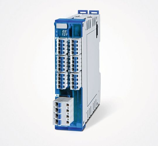 Mit dem EE 121 von Sigmatek werden Energie, Leistung und Phasenwinkel direkt an der Maschine erfasst. Mit dem EE 121 von Sigmatek werden Energie, Leistung und Phasenwinkel direkt an der Maschine erfasst.